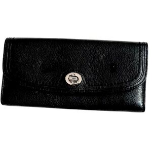 Vintage Coach Black Leather Wallet and Key Holder